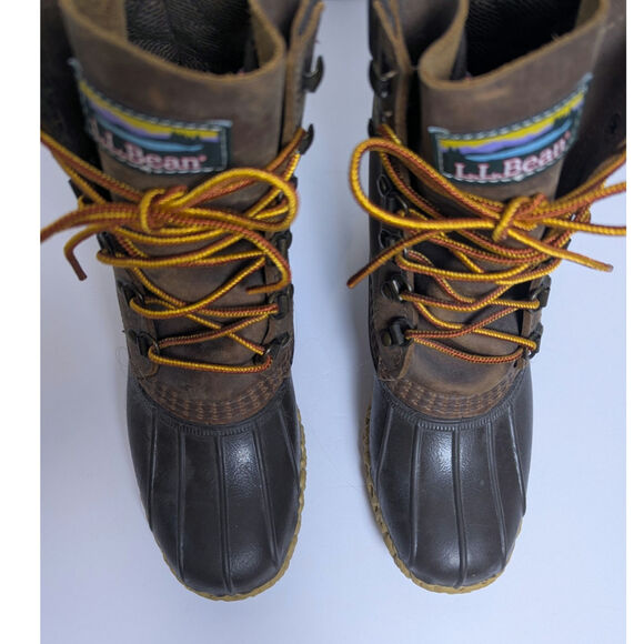 L.L. Bean Gore-Tex Dark Brown Primaloft Liner Leather Duck Rain Boots Women 6M - Picture 5 of 16
